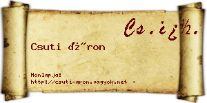 Csuti Áron névjegykártya